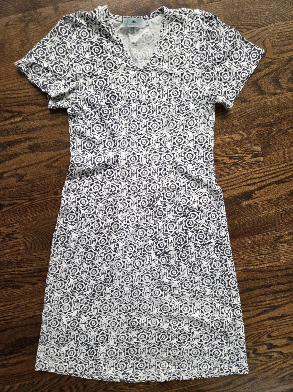 Passion Lilie Organic Cotton Block Stamped Shift Dress With Front Pockets